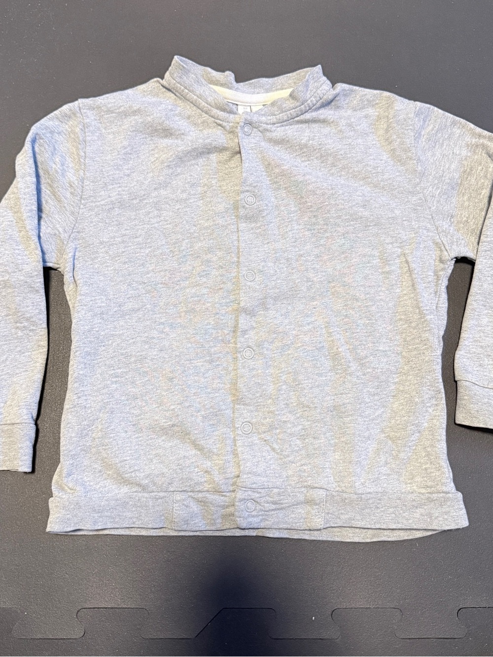 Kids Light Gray Snap-Front Hoodie Top